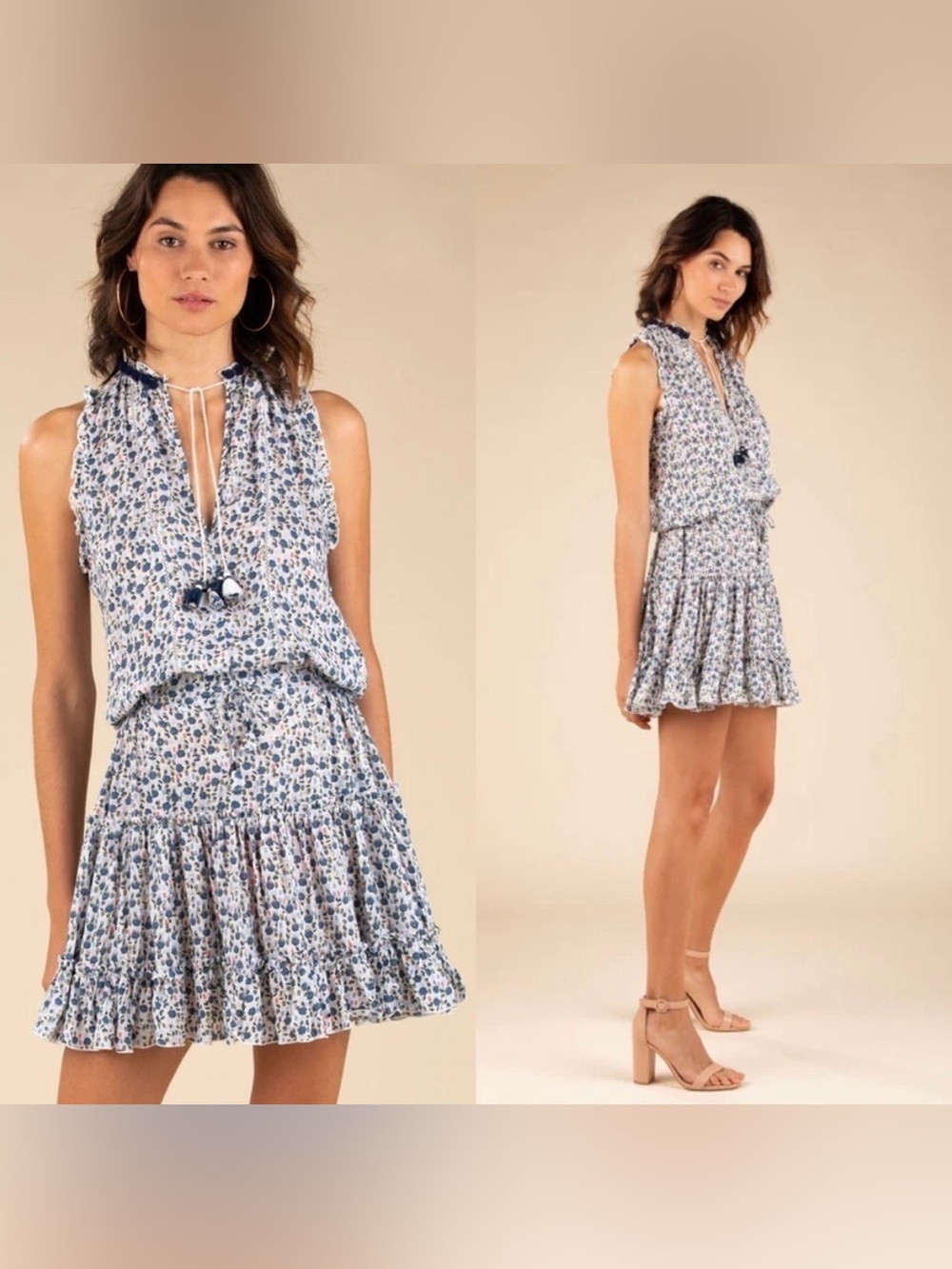 Poupette St Barth Clara Mini Dress Blue Size XS